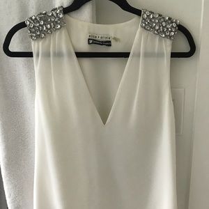 White silk tank